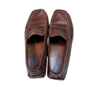Women’s Brown Leather Penny Loafers Cliffs by White Mountain Size 8 / 38